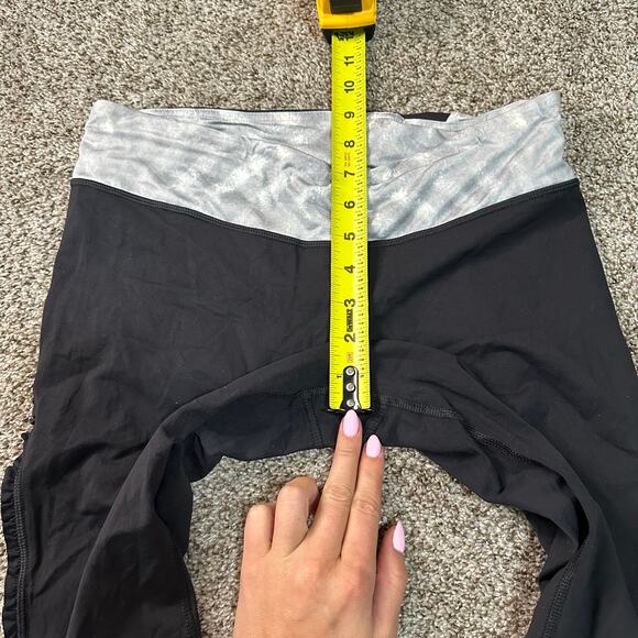 LULULEMON Women's Run: Fast And Free Crop Size 8 In Black/Metallic Silver/Coal - Picture 10 of 13